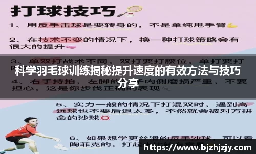 科学羽毛球训练揭秘提升速度的有效方法与技巧分享